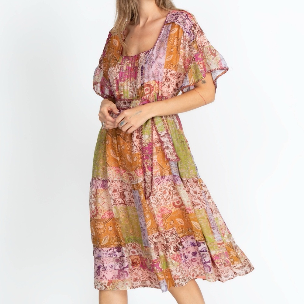 Johnny was Macy Silk-Blend Midi Dress NWT (oversized)